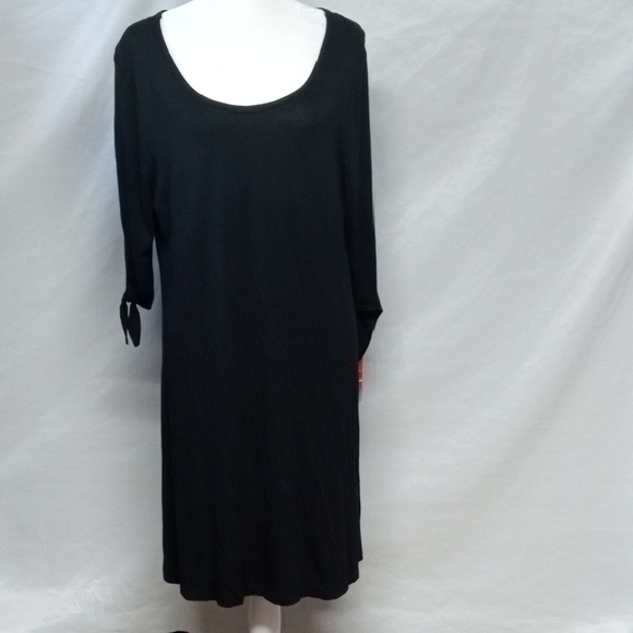 OP Black Sheath Dress with Cuffed 3/4 Sleeves - Picture 1 of 10
